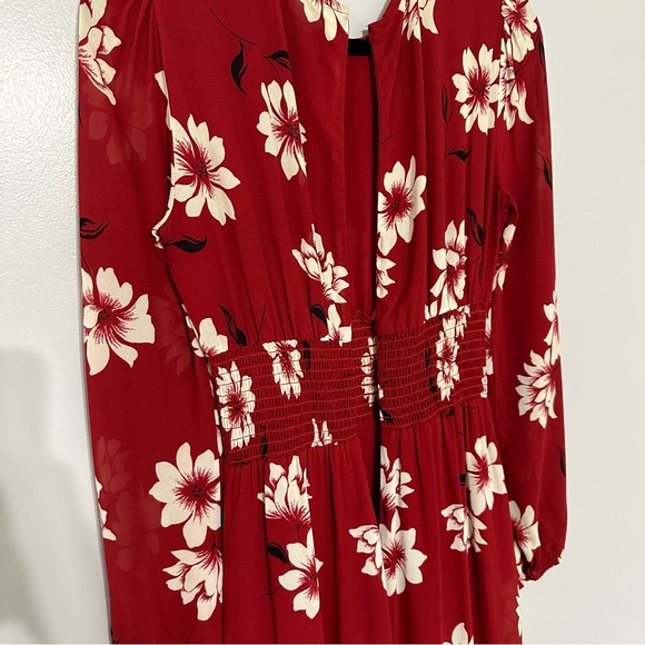 Reformation Virginia Crimson Floral Midi Dress Size 6 - Picture 9 of 10